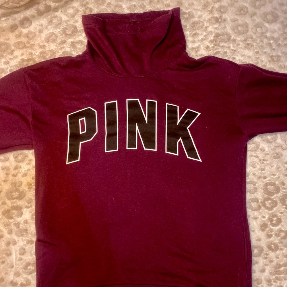 PINK victoria secret xs maroon cowl neck hoodie